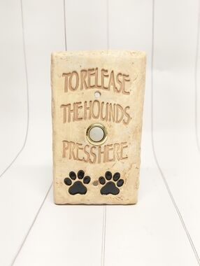 Unique Ceramic TO RELEASE THE HOUNDS PRESS HERE Doorbell With Paw Prints